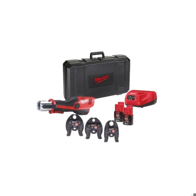 Milwaukee - Pressatrice a batteria M12 HPT-202C + Set Ganasce
