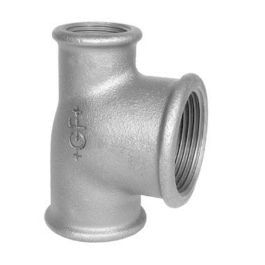 Ti in ghisa zincata (130r) da 3/4x3/4x1/2
