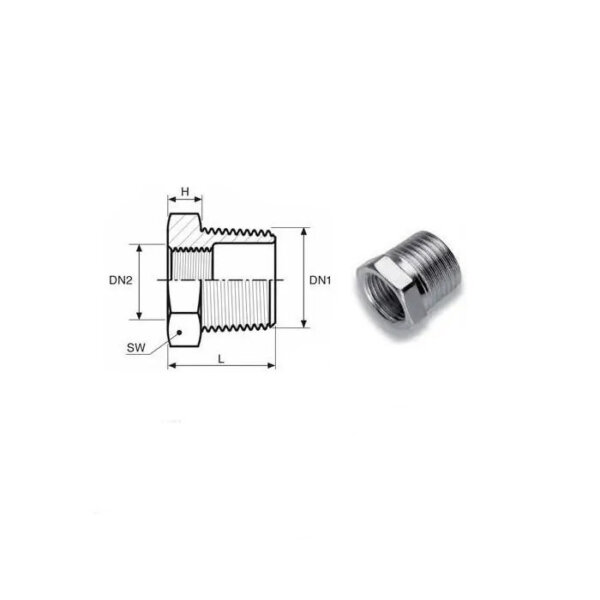 Riduzione MF in acciaio zincato (241) 1/2 x 3/8 (R.M.)