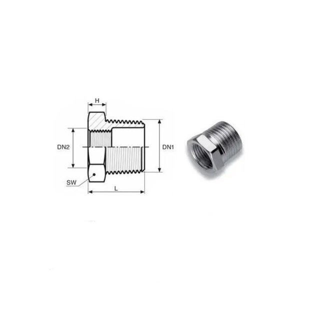 Riduzione MF in acciaio zincato (241) 1/2 x 3/8 (R.M.)