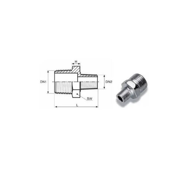 Nipplo ridotto  in acciaio zincato (245) 1' x 3/4 (R.M.)