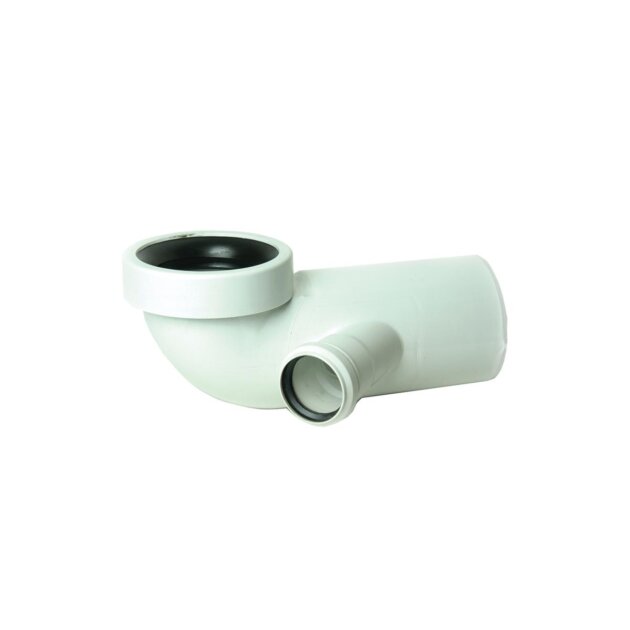 Raccordo curvo per wc con derivazione SX (HTSB) da 110 x 50