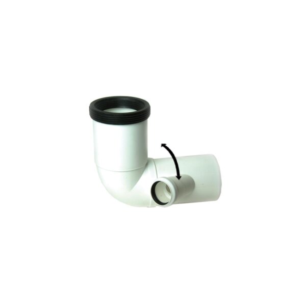Raccordo curvo prolungato per wc con derivazione orientabile (HTSBL) 110 x 50