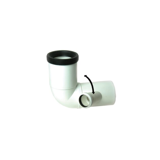 Raccordo curvo prolungato per wc con derivazione orientabile (HTSBL) 110 x 50
