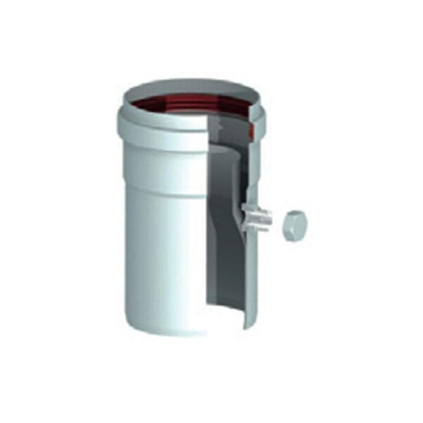 Tubo raccogli condensa alluminio bianco per fumi da 80 mm