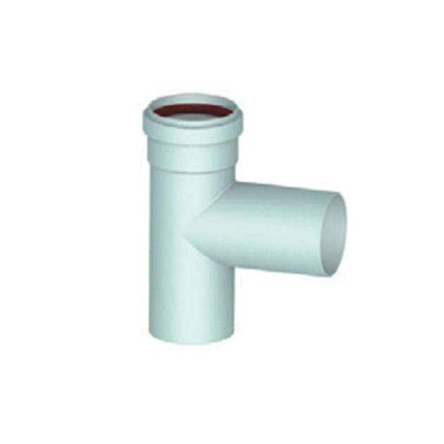 Ti in alluminio bianco per scarico fumi da 80 mm