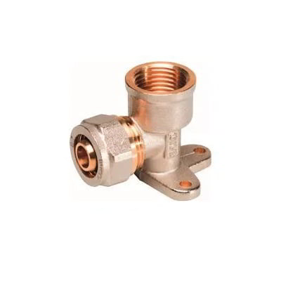 Gomito F con flangia a stringere per multistrato da 16 x 1/2 - R.E.