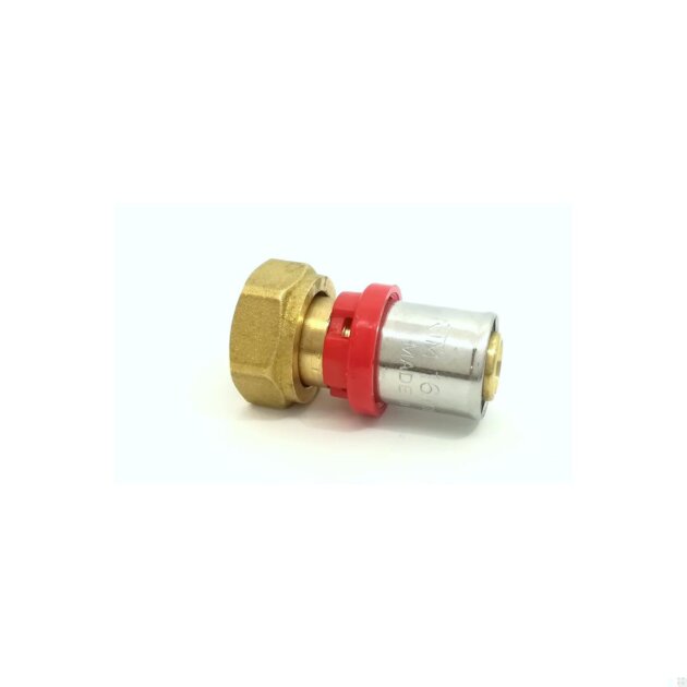 Adattatore dritto multistrato a pressare 16 x 1/2, dado girevole