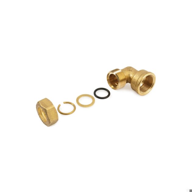 Gomito F per rame con O-Ring (252) da Ø 16 x 1/2