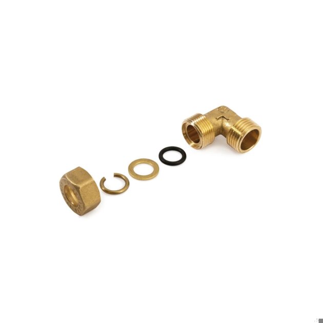 Gomito M per rame con O-Ring (253) da Ø 12 x 1/2
