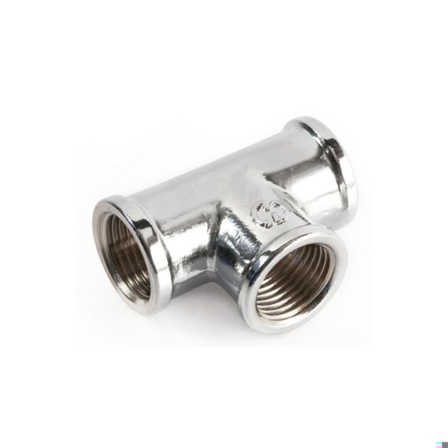 Ti in ottone cromato  (130)  da  3/8