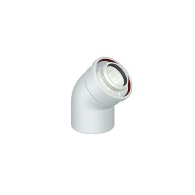 Ariston - Curva scarico fumi coassiale a 45° per caldaia a condensazione