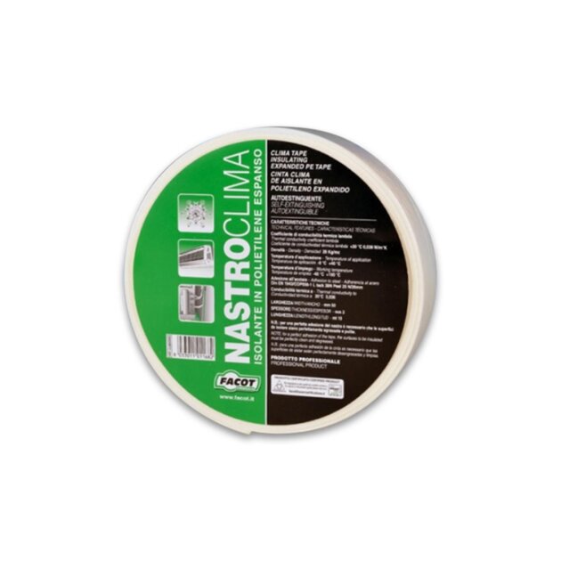Nastro adesivo per isolamento tubo condizionamento (rot. 50mm x 10ml)