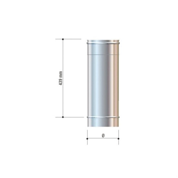 Cordivari - Canna fumaria in acciaio inox, AISI 316L, da 100 x 500 mm.