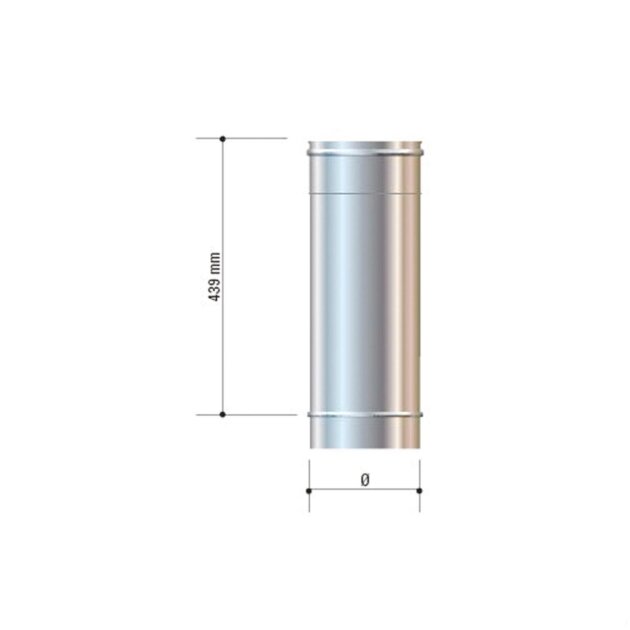 Cordivari - Canna fumaria in acciaio inox, AISI 316L, da 180 x 500 mm.
