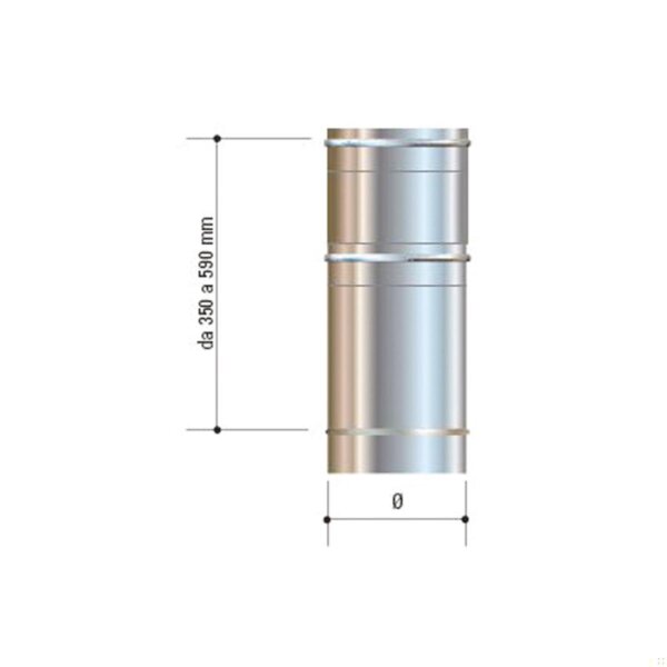 Cordivari - Canna fumaria telescopica in acciaio inox, AISI 316L, da 130