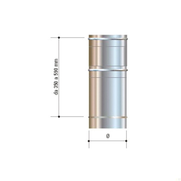 Cordivari - Canna fumaria telescopica in acciaio inox, AISI 316L, da 140
