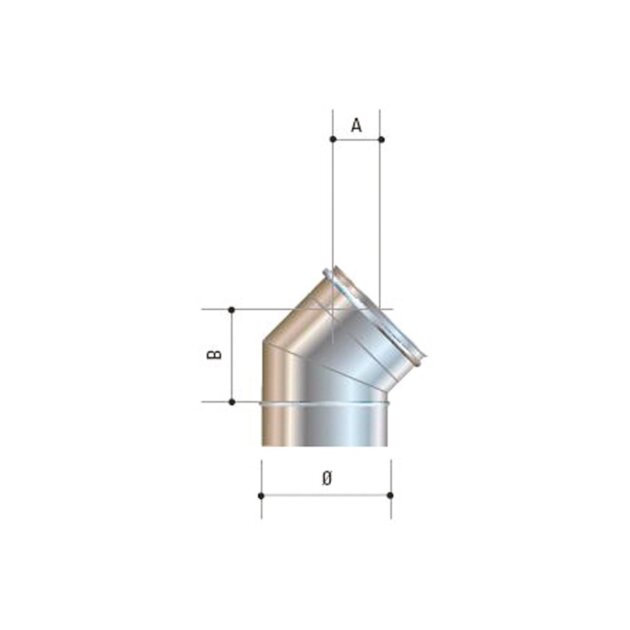Cordivari - Curva in acciaio inox 45° AISI 316L da 130