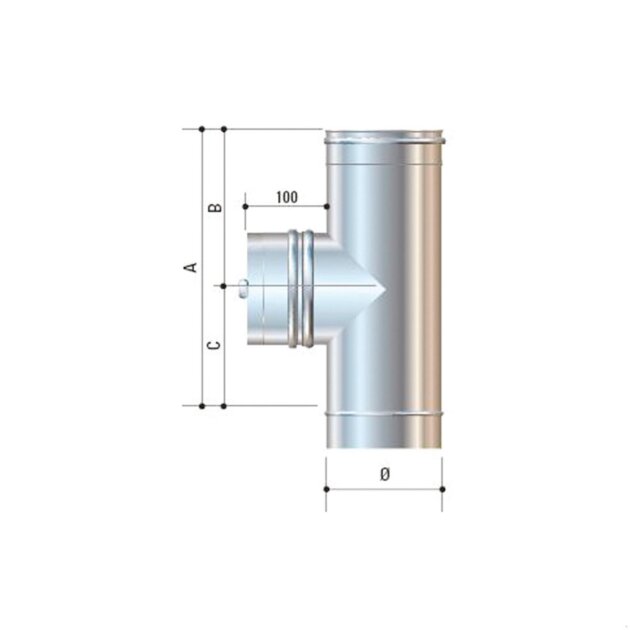 Cordivari - Ti con ispezione in acciaio inox AISI 316L da 200