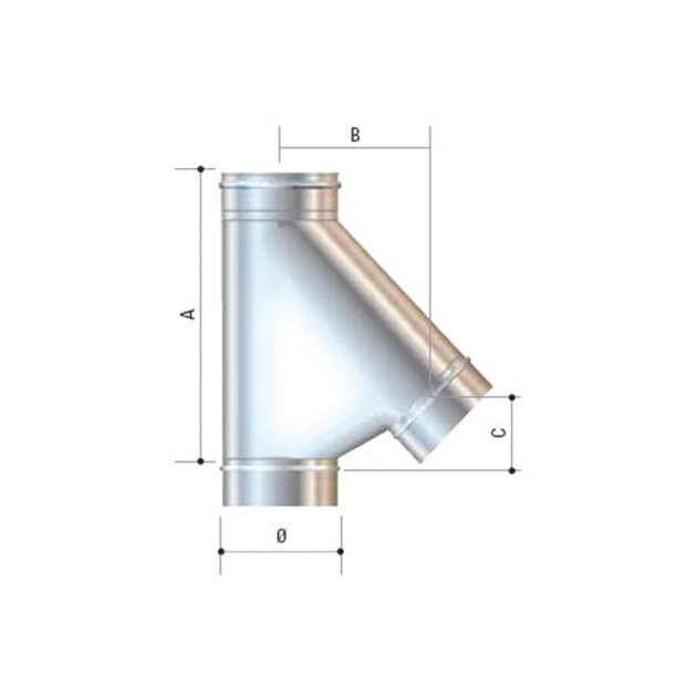 Cordivari - Raccordo a braga 135° in acciaio inox AISI 316L da 250