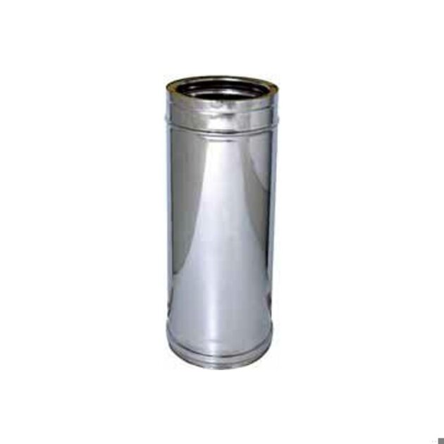 Canna fumaria doppia parete in acciaio inox  AISI 316L/304 da 100-150x1000mm