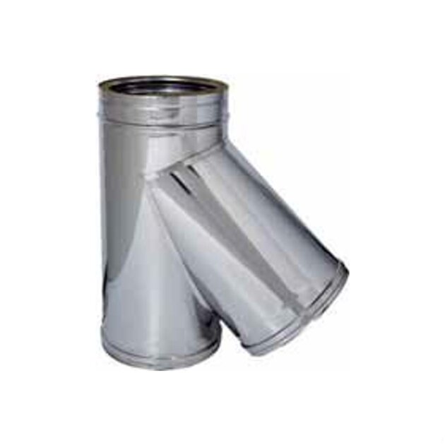 Racc.a braga 135° doppia parete in acciaio inox  AISI316L/304 da 200-250