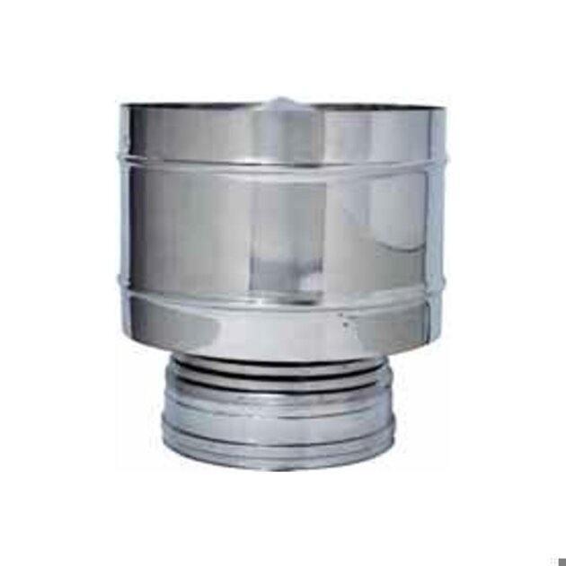 Cappello antivento doppia parete in acciaio inox  AISI 316L/304 da 80-130