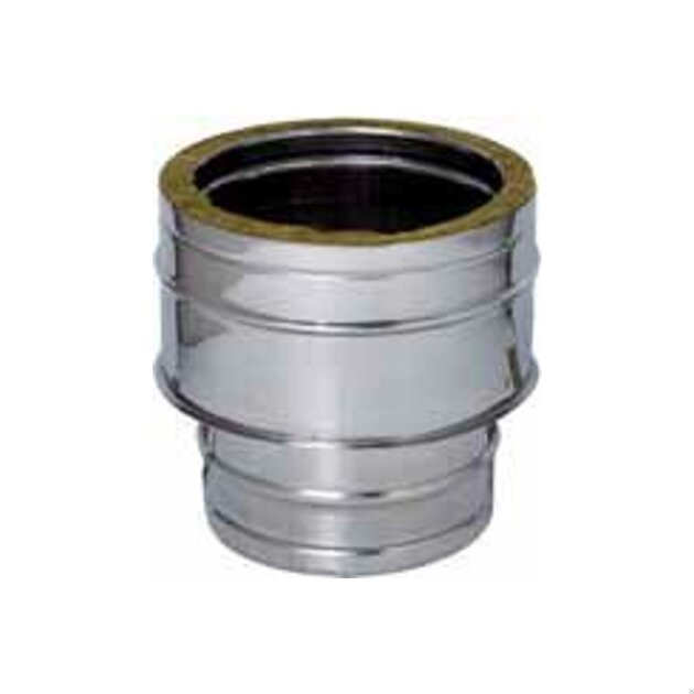 Raccordo da mono a doppia parete in acciaio inox  AISI316L/304 da 100 a 100-150