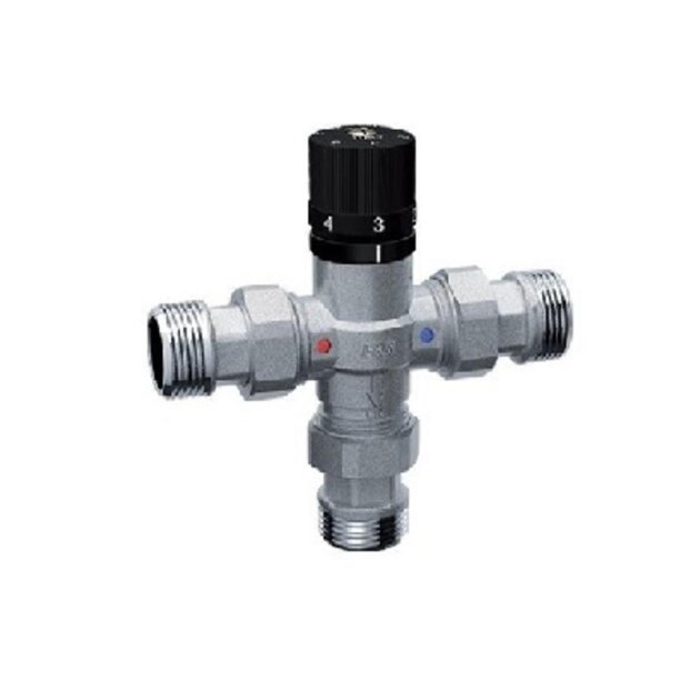 Miscelatore termostatico 1' M-M c/bocchettoni 1'