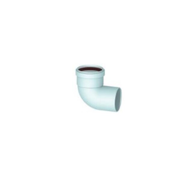 Curva MF 90° in alluminio bianco per tubo canalizzazione stufa a pellet da Ø 60 mm