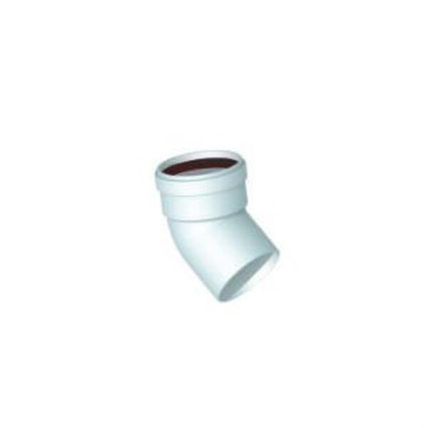 Curva MF 45° in alluminio bianco per tubo canalizzazione stufa a pellet da Ø 60 mm