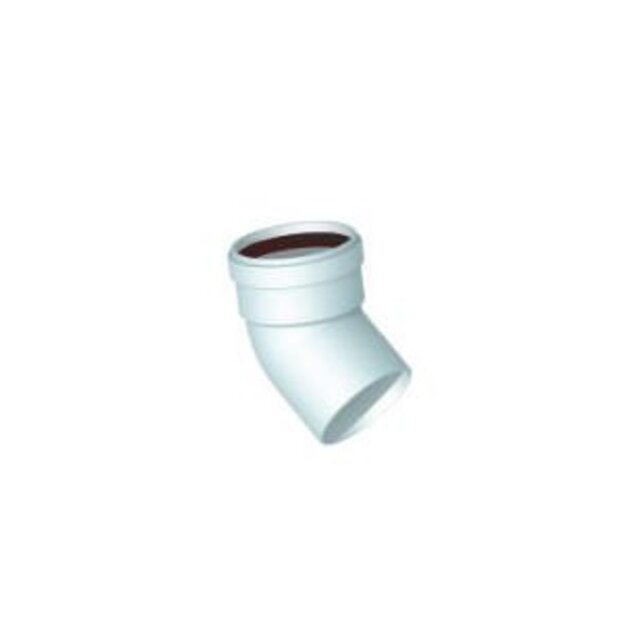 Curva MF 45° in alluminio bianco per tubo canalizzazione stufa a pellet da Ø 60 mm