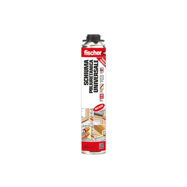 Fischer - Schiuma poliuretanica universale per pistola, 750 ml