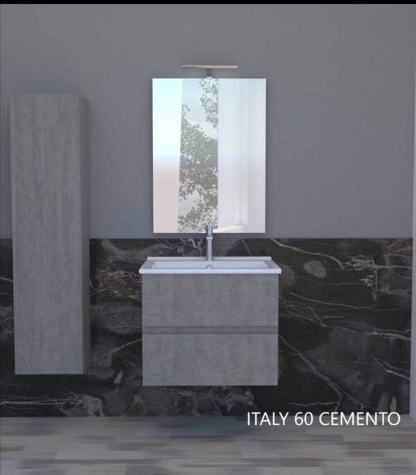 Composizione bagno ITALY 60 fin.Olmo 2 cass.specchio/led