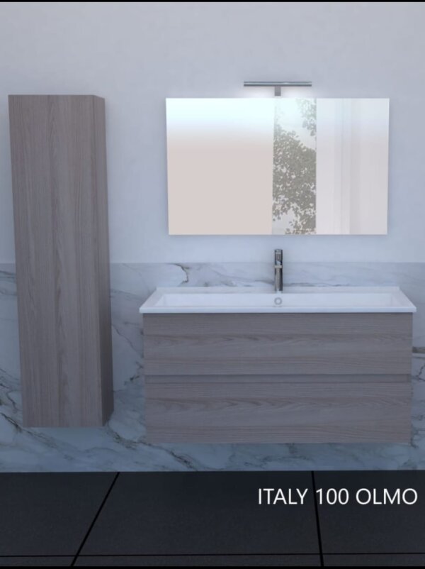 Composizione bagno ITALY 100 fin.Olmo 2 cass.specchio/led