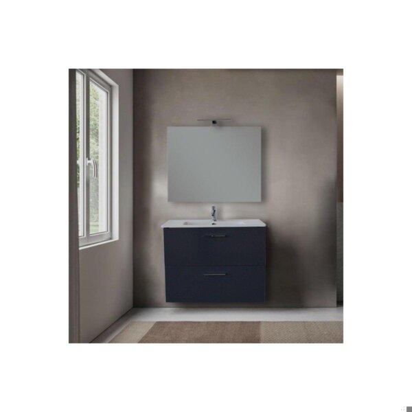 Composizione bagno SMART 80 fin. Antracite 2 cass.specchio/led