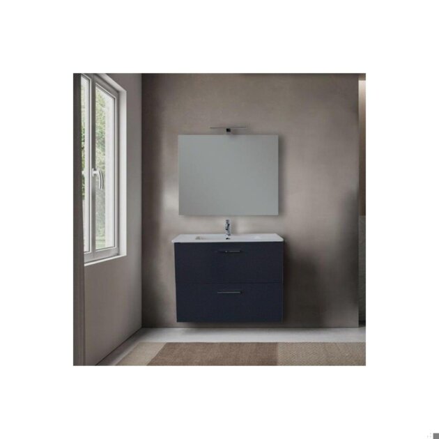 Composizione bagno SMART 80 fin. Antracite 2 cass.specchio/led